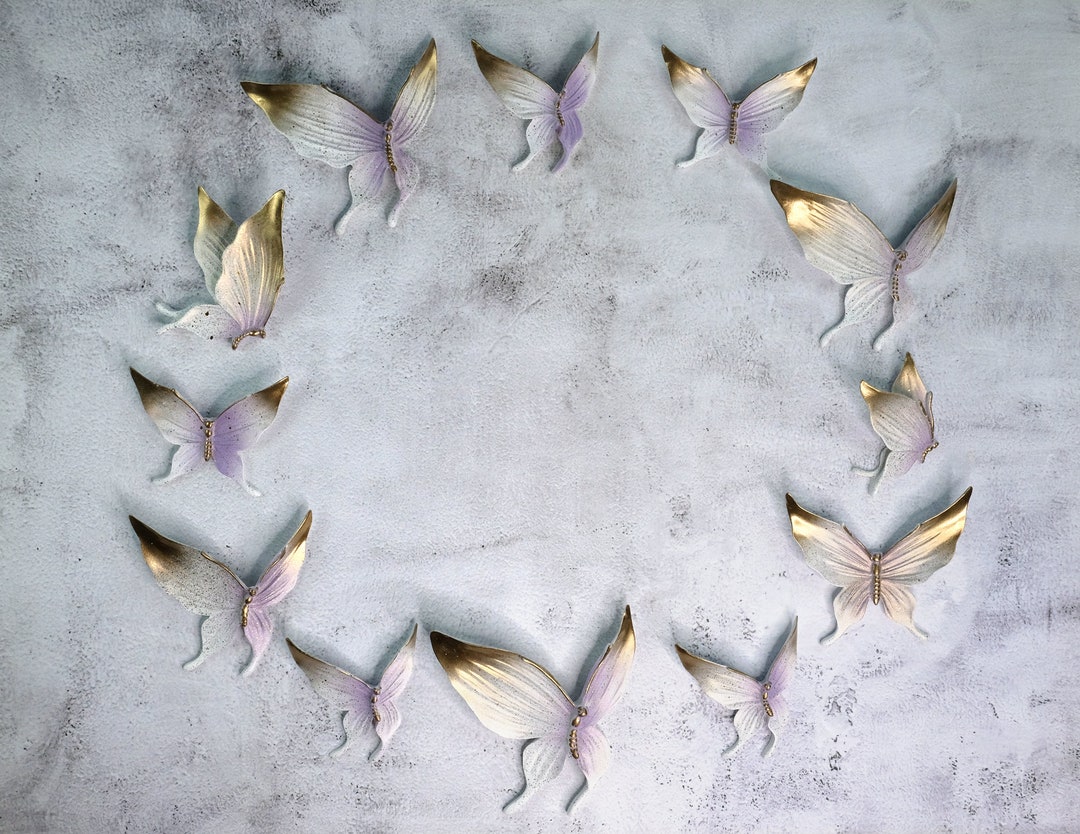 Small White Butterflies Wall Decor for Bedroom Hanging Sculpture Over