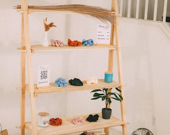 Easy market stall EMS-2  Craft farmers portable display  Foldable vendor retail table Custom pop up shop Wooden retail shelves clothing rack