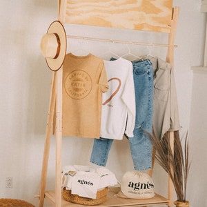 Easy market stall EMS-2  Craft farmers portable display  Foldable vendor retail table Custom pop up shop Wooden retail shelves clothing rack