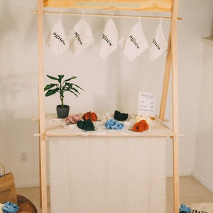 Easy market stall EMS-2  Craft farmers portable display  Foldable vendor retail table Custom pop up shop Wooden retail shelves clothing rack
