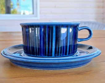 Arabia rare Blue Kosmos tea cup, Gog, Like NEW condition