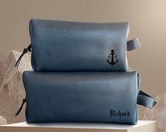 Personalized Leather Dopp Kit: Groomsmen Gift Toiletry Bag