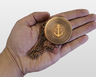 Personalized Brass Compass, First Communion Gift, Baptism Gift