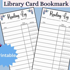 Library Card Book Mark To Keep Track of Books Read| Downloadable & Instant Printable| Gift For Self, Friends, Teacher, Students, Book Lovers