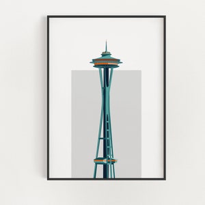 Space Needle Observation Tower Print - Seattle Washington Poster
