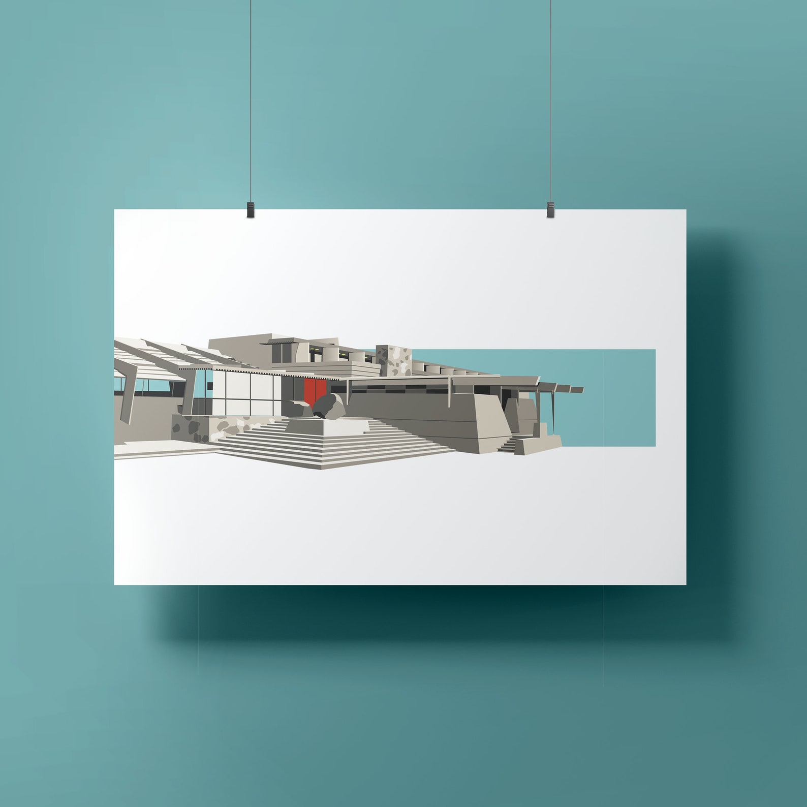 Frank Lloyd Wright Taliesin West Print - Arizona Architecture Poster - Etsy