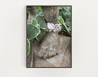 Buddha Seashell Hawaii Wall Art - Buddha Wall Decor - Buddhist Friend Gift - Happy Buddha Print - Kauai Buddha Poster - Garden Wall Hanging