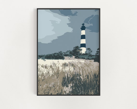 Outer Banks Bodie Island Lighthouse Print - OBX North Carolina Coastal Wall Art