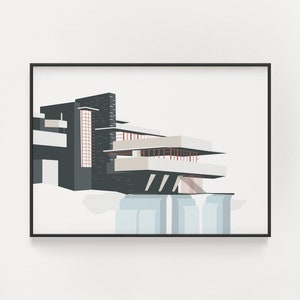 Fallingwater Frank Lloyd Wright Art - Minimalist Modern Architecture Poster