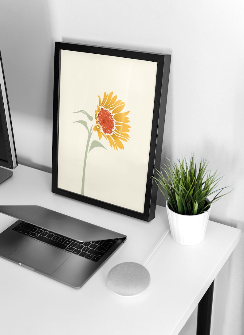 Sunflower Wall Art Affiche de fleur de Boho Impression de fleurs sauvages Affiche de plantes image 10