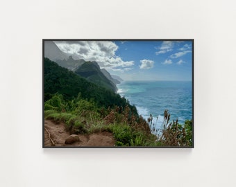Na Pali Coast Kauai Print - Kalalau Trail, Hawaii Hiking Art