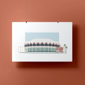 Frank Lloyd Wright Poster ASU Auditorium Tempe Arizona Minimalist Architecture Print Southwestern Wall Art image 2