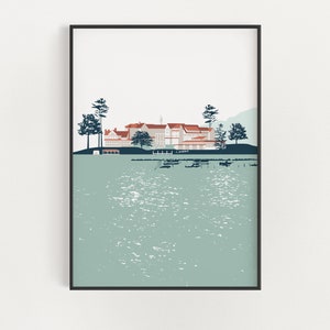 Sagamore Hotel Print - Bolton Landing New York Wall Decor - Adirondack Poster - Lakehouse Lake George Wall Art