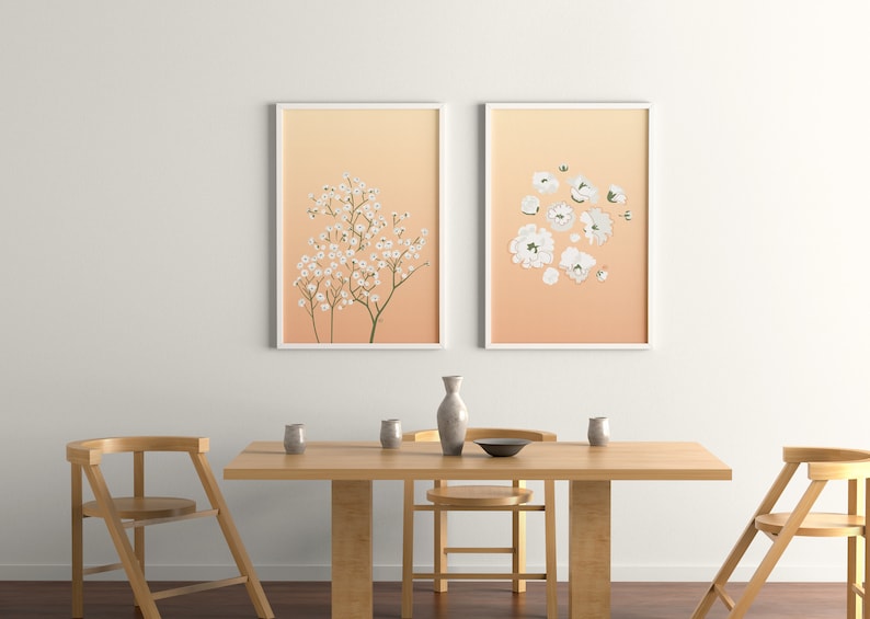 Minimalist Floral Print Baby's Breath Wall Art Nursery Wall Decor Wedding Flowers Gift Wedding Bouquet Bridal Gift image 7