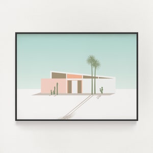 Palm Springs MidCentury Modern Home Decor - California Architecture Print - Southwestern Home Decor