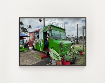 Kauai Food Truck Print - Kapa'a Kauai Al Pastor Taco Truck Wall Art - Foodies Wall Decor - Hawaiian Food Truck Culture Art - Food Truck Love
