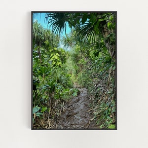 Kalalau Trail Kauai Art - North Shore Kauai Poster - Nā Pali Coast State Wilderness Park Wall Art - Hawaii Hiking Poster - Hiker&#39;s Gift