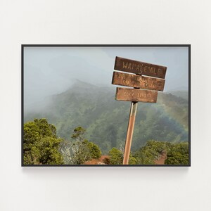 Mount Wai&#39;Ale&#39;Ale Rainbow Art - Nā Pali Coast Poster - Hike Hawaii Wall Art - Hawaii State Park Print - Hike Kauai Wall Decor