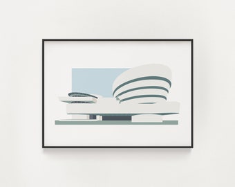 Frank Lloyd Wright Poster - Guggenheim Museum Architecture Print - Manhattan New York Print