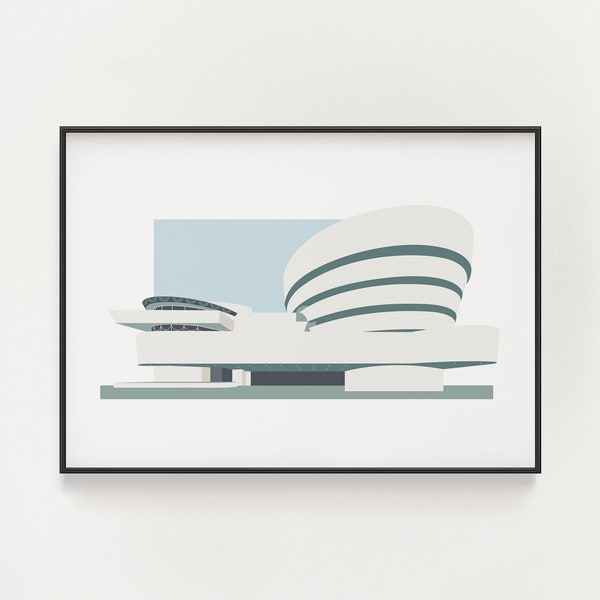 Frank Lloyd Wright Poster - Guggenheim Museum Architecture Print - Manhattan New York Print