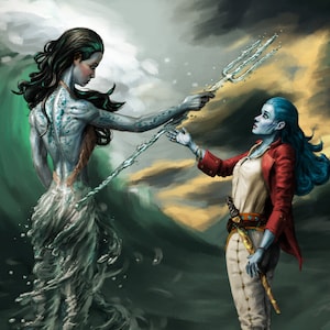 A MANO ALZA, sin IA: Arte digital personalizado de personajes o criaturas de fantasía realistas (arte de juegos de rol y DnD, retratos y arte conceptual)