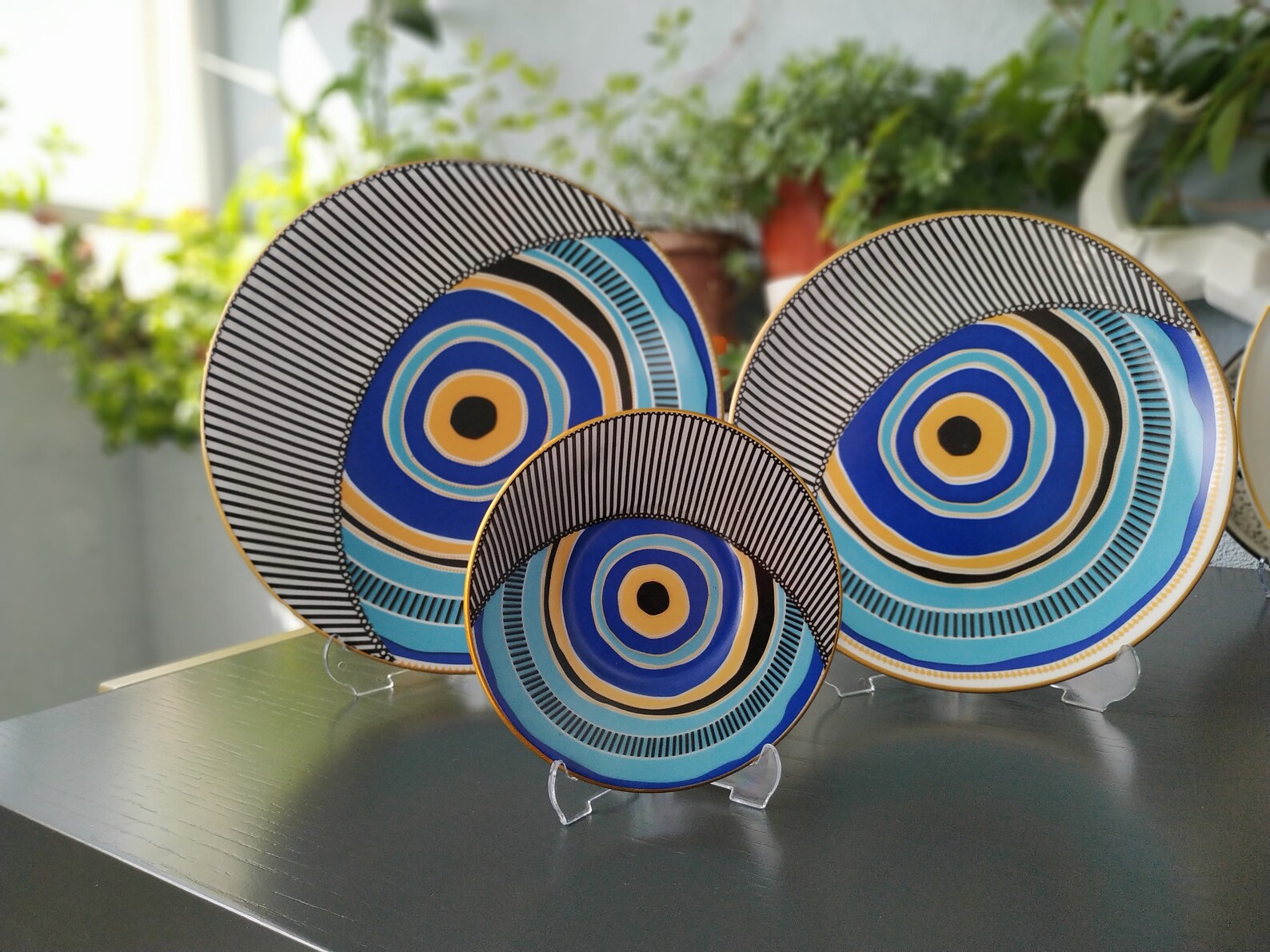 Evil Eye Plates / Luxury Plates / Turkish Traditional Tiles Etsy