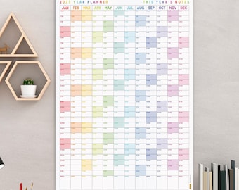 2026 Rainbow Wall Calendar | Minimalist Monthly Planner