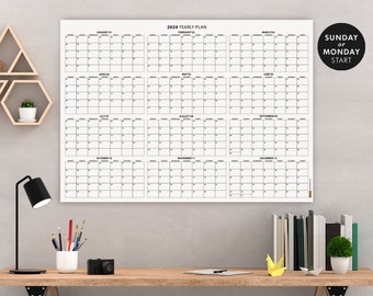 2026 Wall Calendar, Large Yearly Planner, Minimalist Design