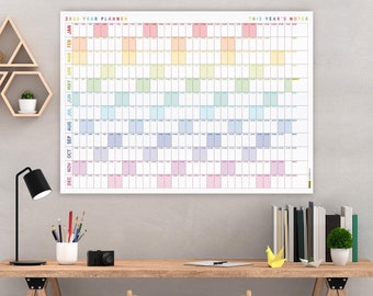 Rainbow 2026 Wall Calendar: Large Horizontal Planner