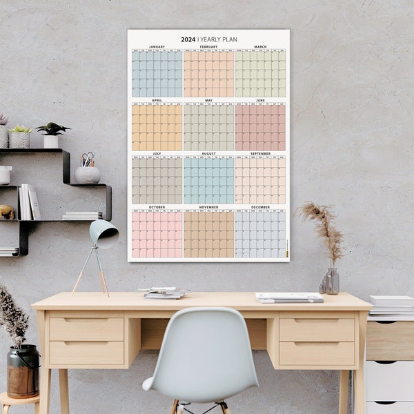 2025 Full Year Wall Calendar Etsy Australia
