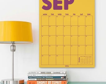 Calendrier scolaire mural 2026-2027 | Style rétro coloré | Agenda de rentrée de septembre | Agenda enseignant | Calendrier étudiant (début lundi/dimanche)