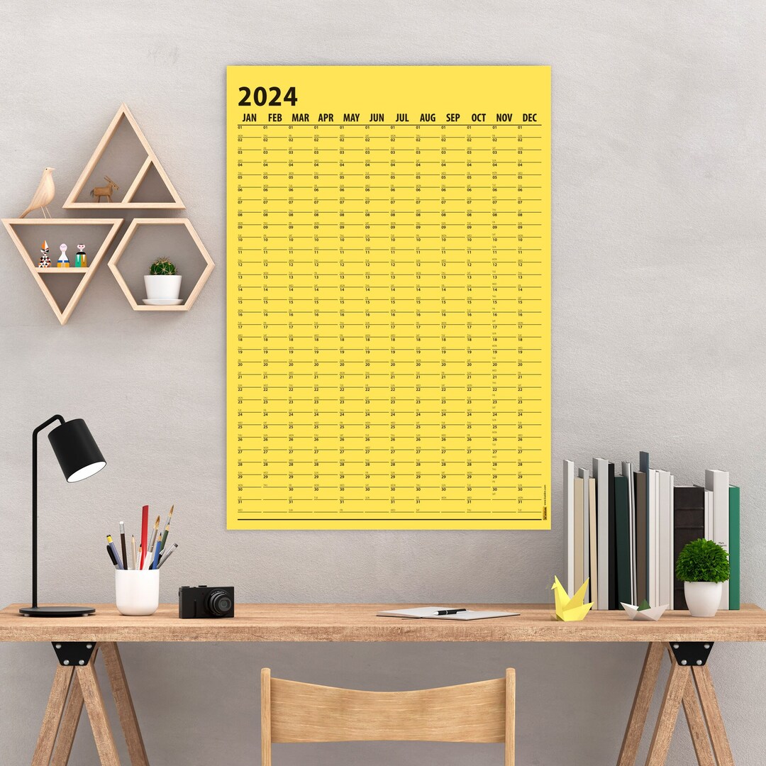 Yellow Paper 2025 Yearly Wall Planner, 2025 Monthly Planner, 2025 Wall