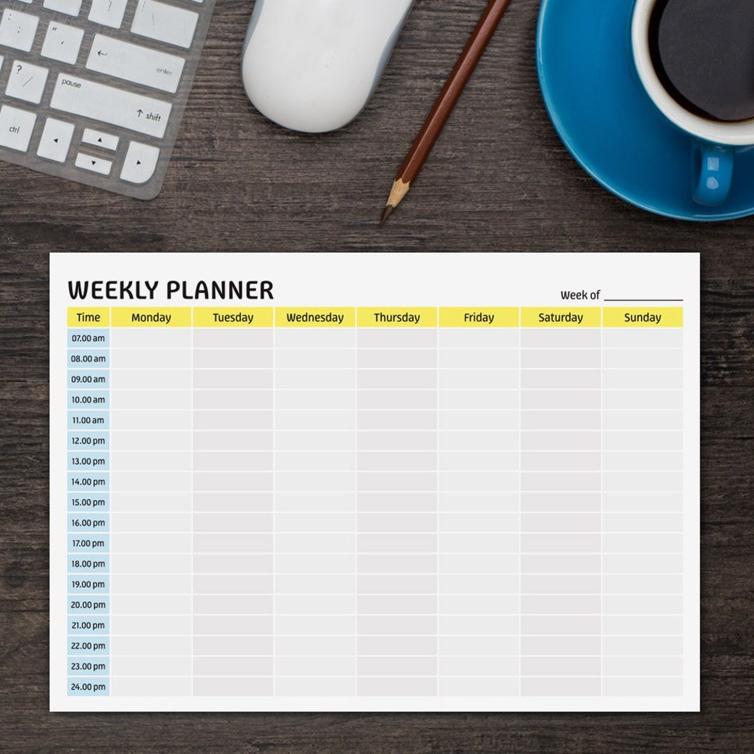 Weekly Plannig Notebook With Clock Timer - Etsy Australia