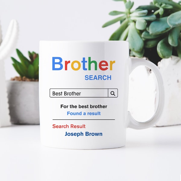 Personalized Brother Mug, Google Mug, Best Brother, Gift for Brother, 11oz & 15oz Mug, Sublimation PNG, Digital Download