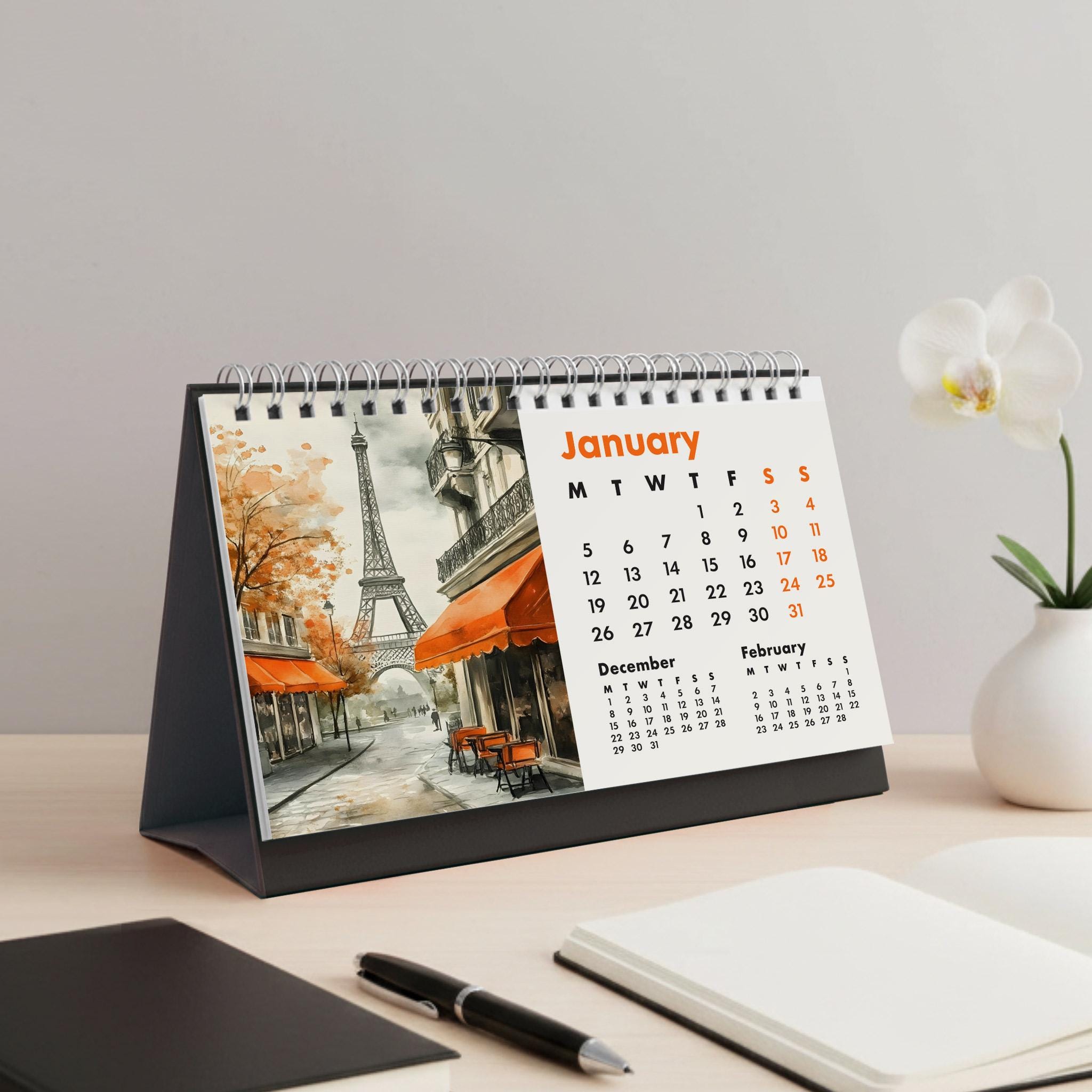 Paris Calendar - Etsy Norway