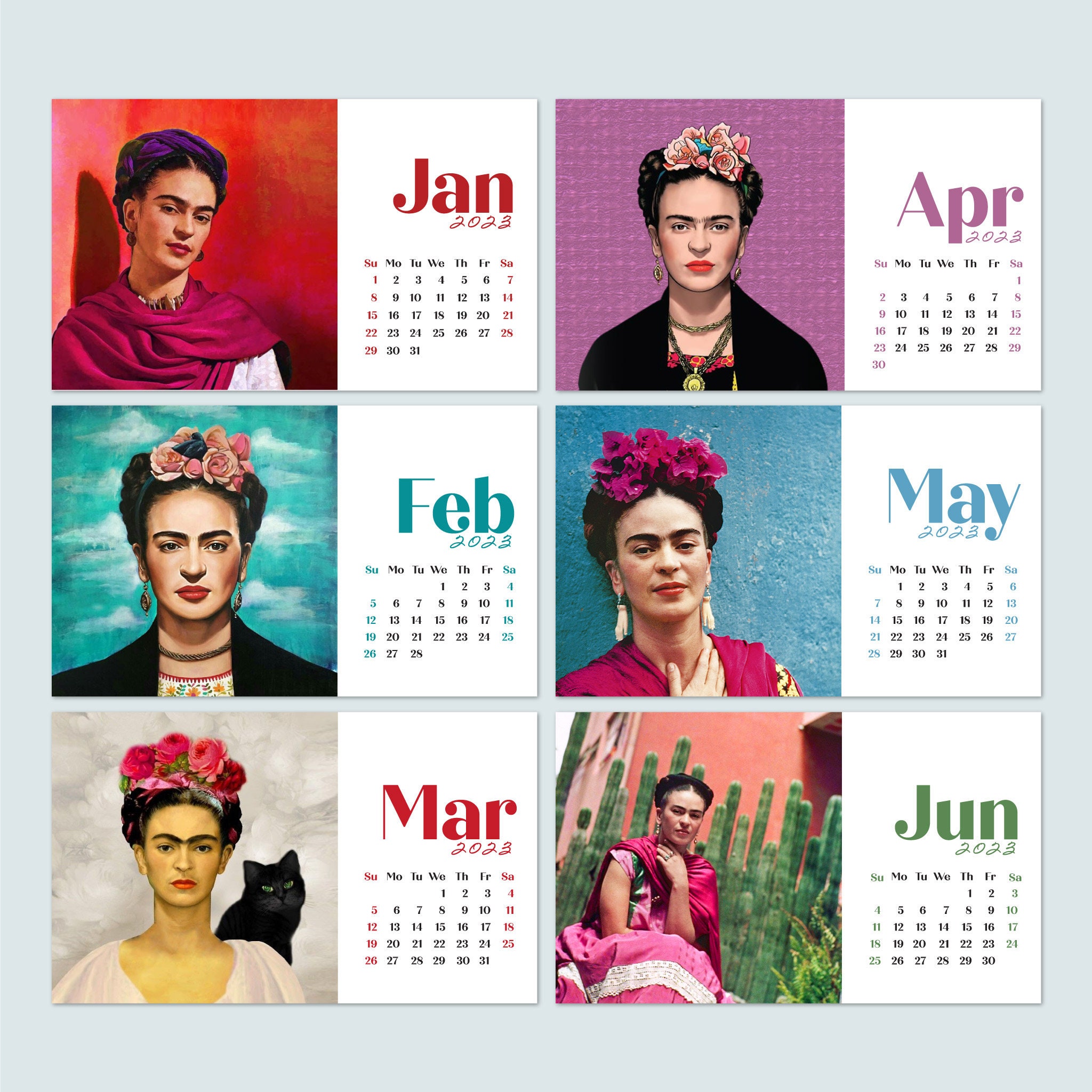 Frida Kahlo 2024 Calendar, 2024 Desk Calendar, Frida Picture Calendar
