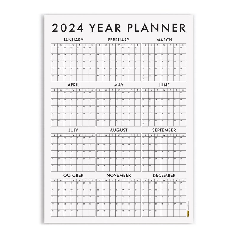 PRINTABLE 2024 Wall Calendar 2024 Wall Planner 2024 Year Etsy Australia