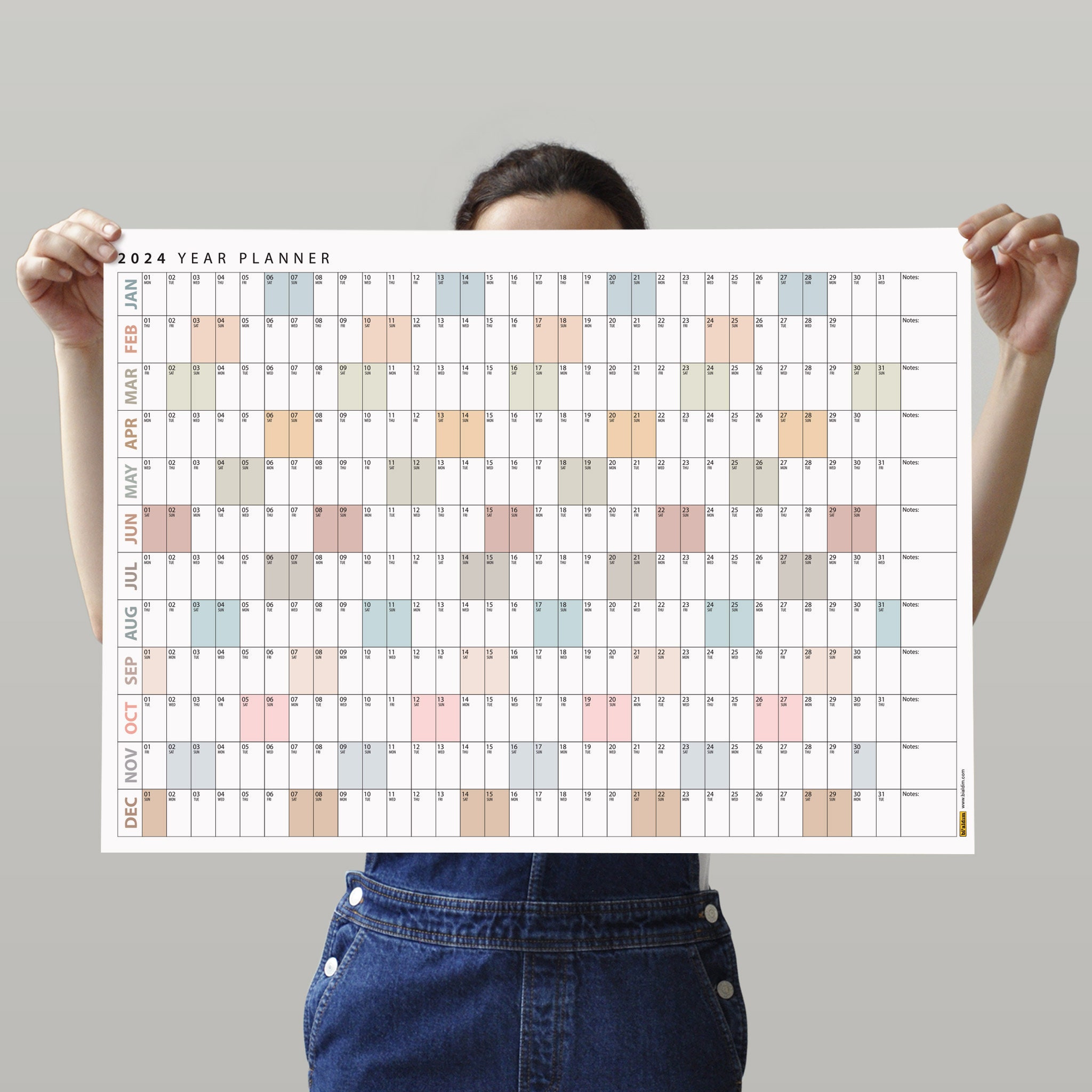 Printable 2024 Wall Calendar, 2024 Wall Planner, 2024 Year Planner ...