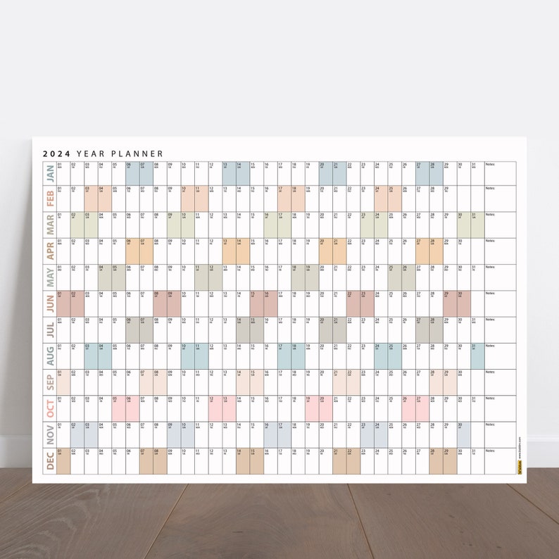 Boho 2024 Wall Calendar, 2024 Wall Planner, 2024 Year Planner, Annual