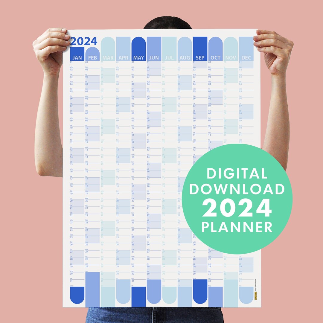 Calendario de pared 2024 imprimible / Planificador de pared / - Etsy México