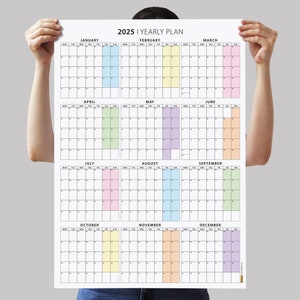 PRINTABLE 2025 Wall Calendar | 2025 Wall Planner | 2025 Wall Planner ...