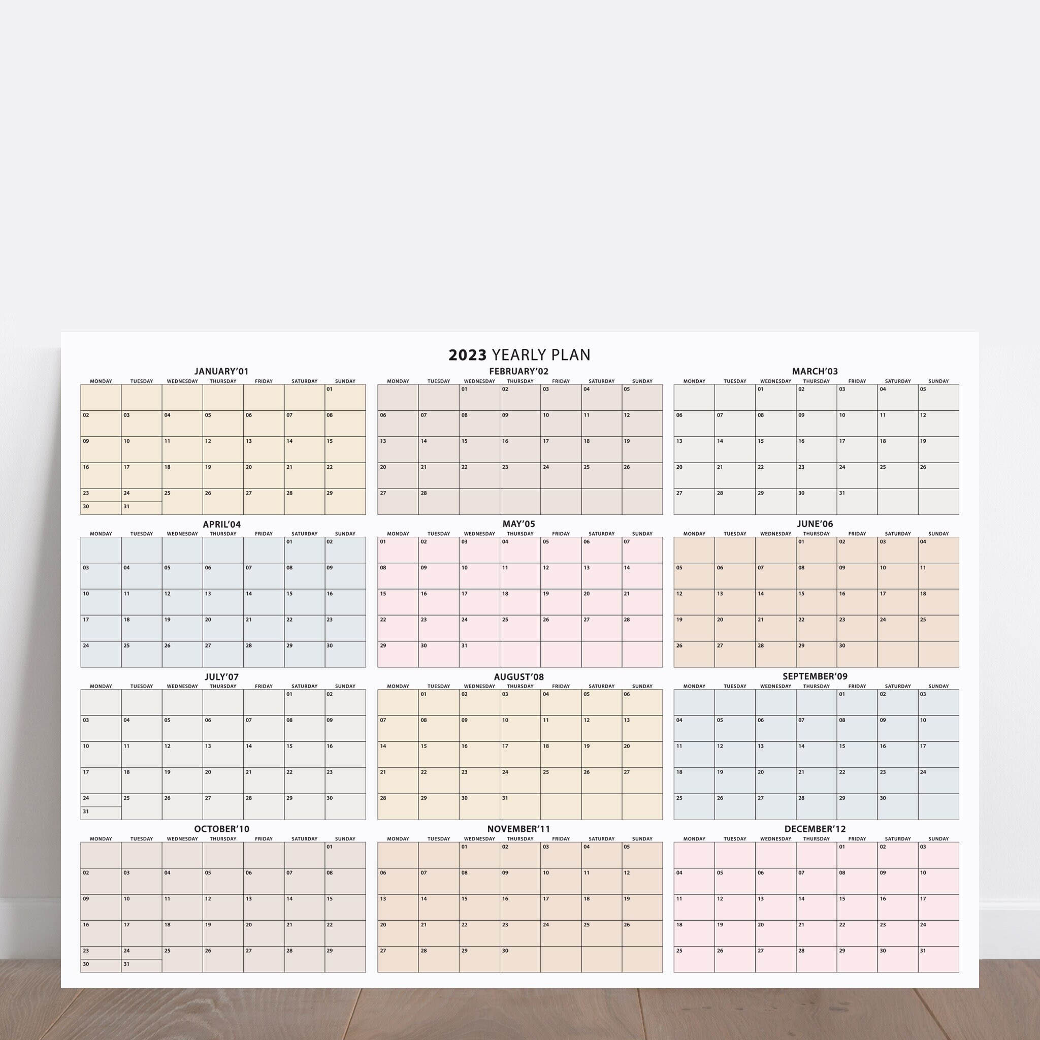2023 Year Planner Wall Planner Wall Calendar 2023 Calendar Etsy Australia