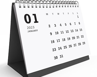 2024 Calendar, Black Rigid Triangle Calendar Foot, 2024 Black Desk Calendar