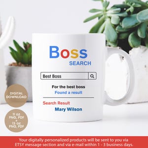 STAMPABILE, Tazza Boss personalizzata, Tazza Google, Miglior Boss, Regalo per Boss, Tazza da 11oz e 15oz, Sublimazione PNG, Download digitale