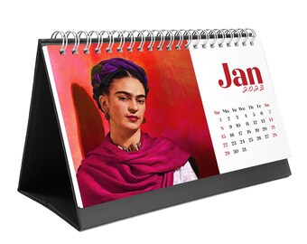 Frida Kahlo 2024 Calendar, 2024 Desk Calendar, Frida Picture Calendar, Colorful Frida Calendar, Sunday Start Calendar