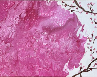 DC in Spring (Cherry Blossoms Acrylic Pour)