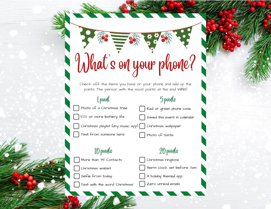 What's on Your Phone Christmas Game - Etsy