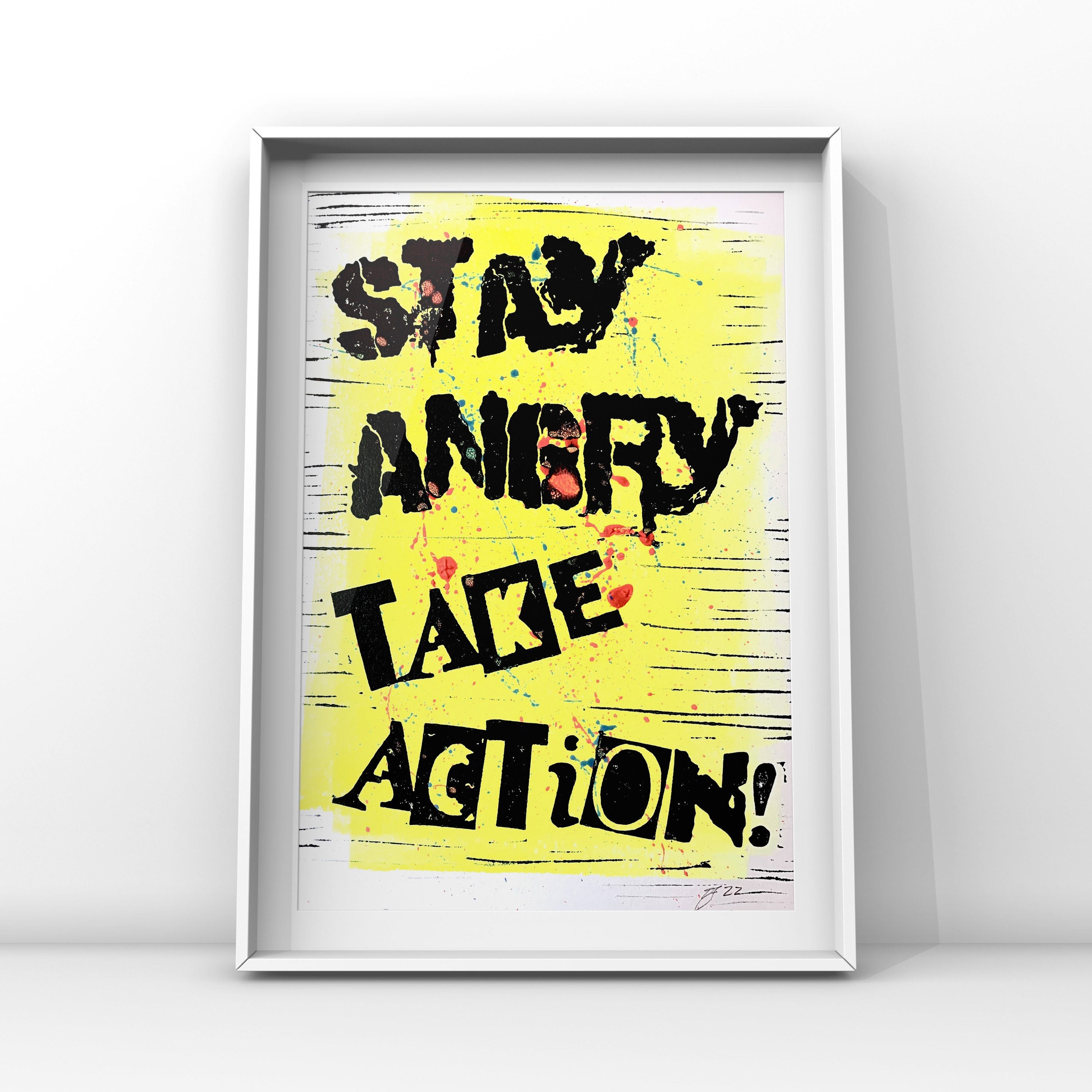 Revolution - Linocut Print - Take Action - Protest Art - Punk Art
