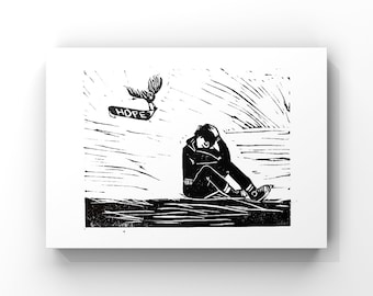 Esperanza - Impresión en relieve / Impresión Linocut