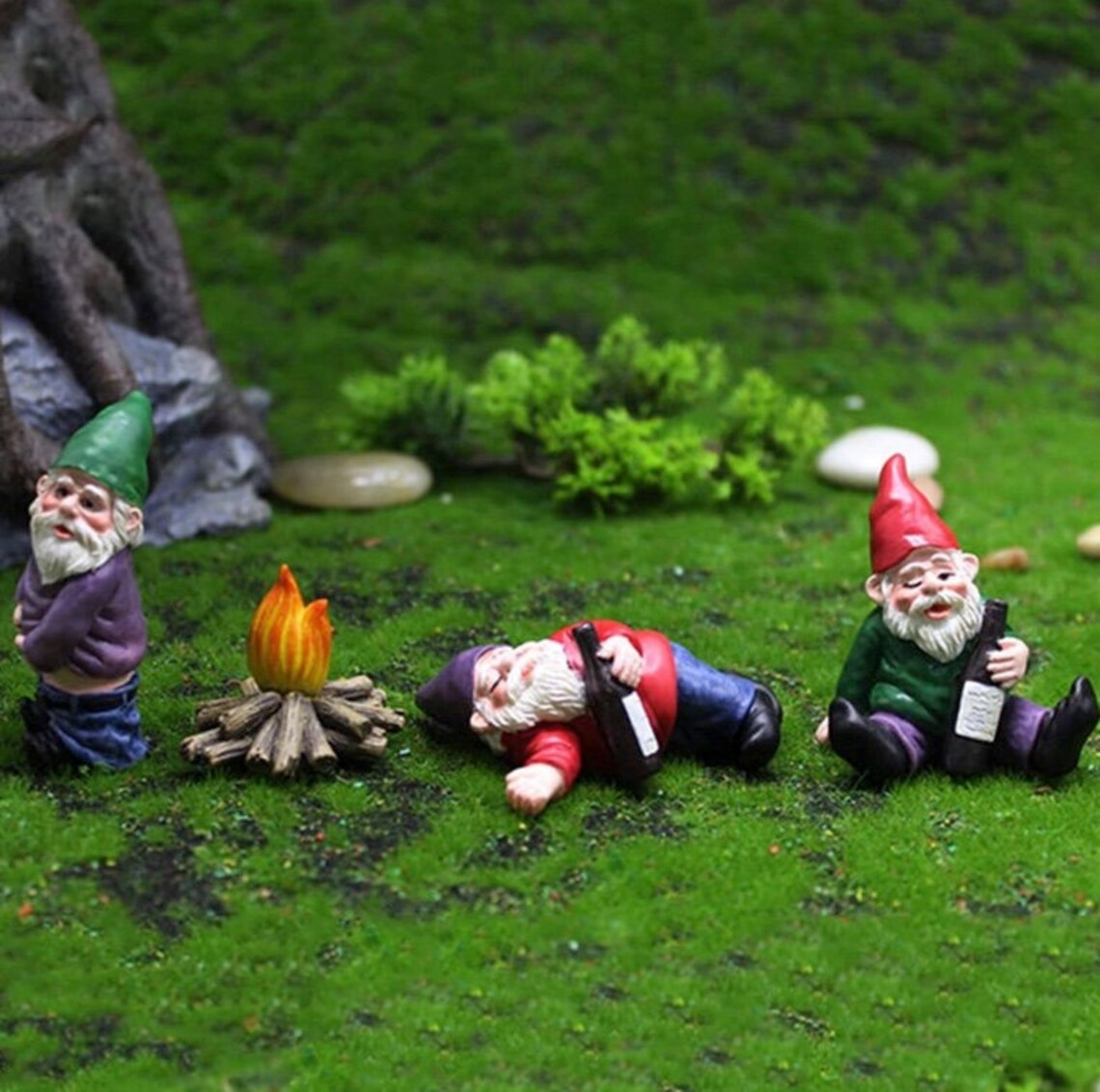 4pcs Drunk Fairy Garden Gnome Accessories Mini Garden | Etsy